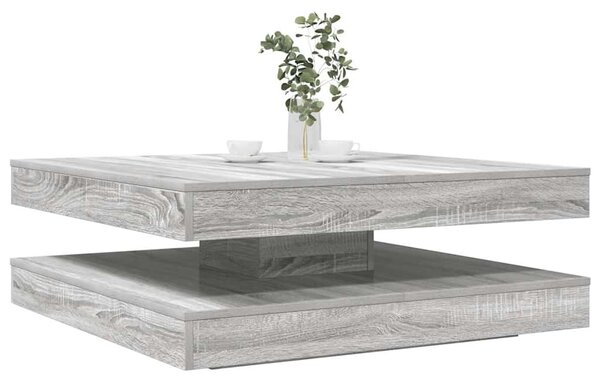 Szürke sonoma dohányzóasztal 360 fokban forgatható 90x90x34,5cm