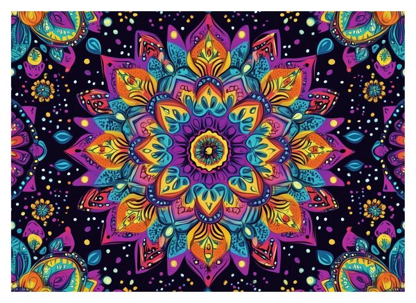 Kép - Kaleidoszkópos mandala (70x50 cm)