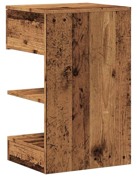 Éjjeliszekrények 2 db Régi fa 40x35x65 cm Gépesített fa