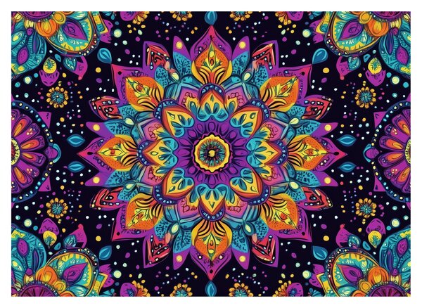Üveg kép - Kaleidoszkópos mandala (70x50 cm)