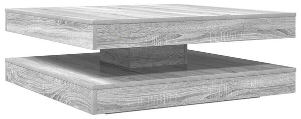Szürke sonoma dohányzóasztal 360 fokban forgatható 90x90x34,5cm