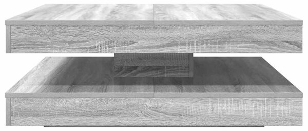 Szürke sonoma dohányzóasztal 360 fokban forgatható 90x90x34,5cm