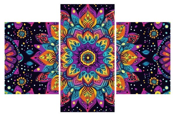 Kép - Kaleidoszkópos mandala (90x60 cm)