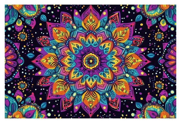 Kép - Kaleidoszkópos mandala (90x60 cm)