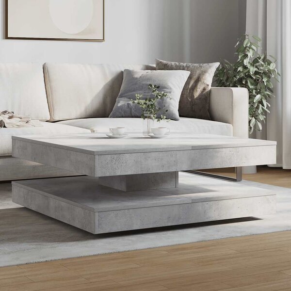Betonszürke dohányzóasztal 360 fokban forgatható 90x90x34,5 cm