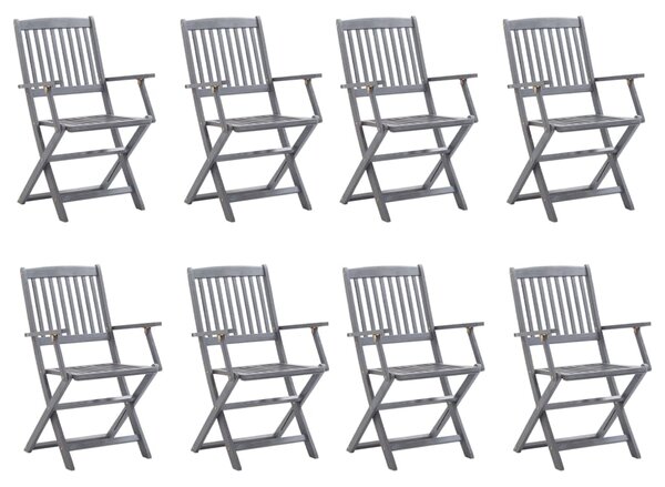 VidaXL 8 db összecsukható tömör akácfa kerti szék