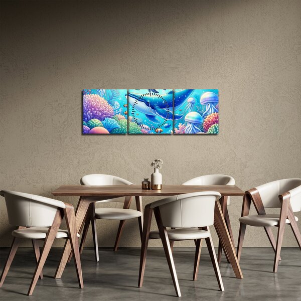 Kép – Víz alatti világ (órával) (90x30 cm)