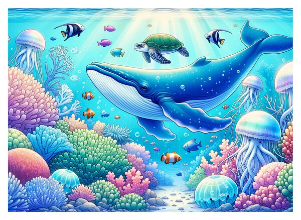 Üveg kép – Víz alatti világ (70x50 cm)