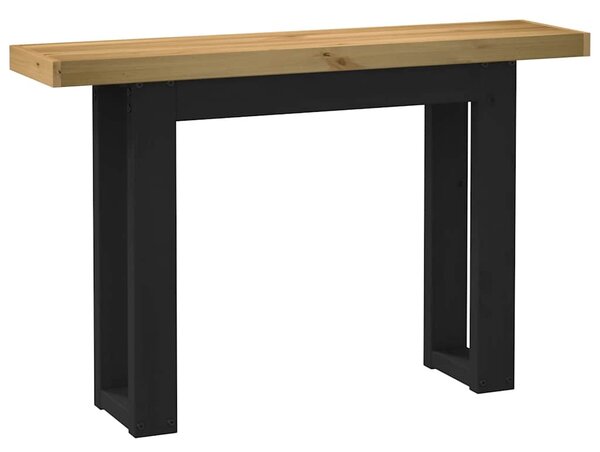 Konzolasztal NOAIN U alakú lábak 120x30x75 cm tömör fa fenyőfa