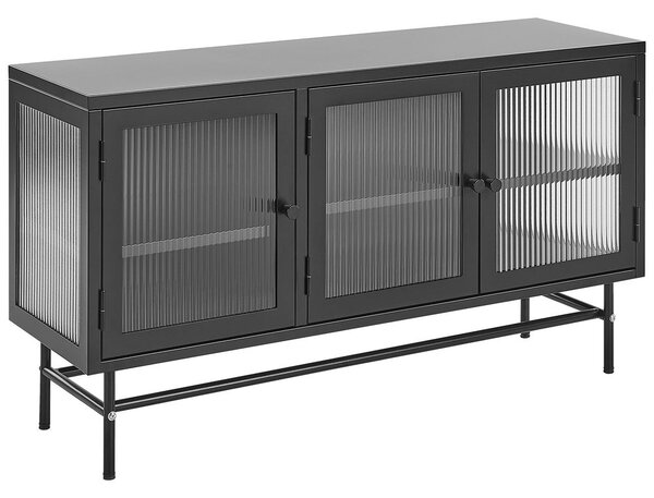 Vitrin DEVON 115 cm Fém Fekete