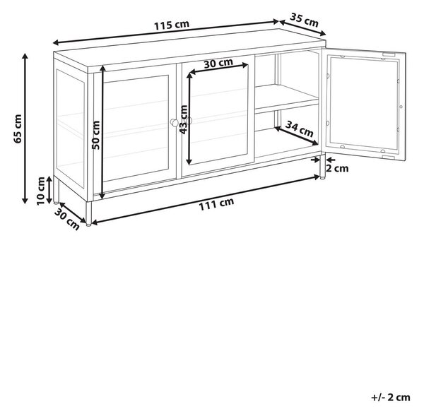 Vitrin NEWPORT 115 cm Fém Fehér