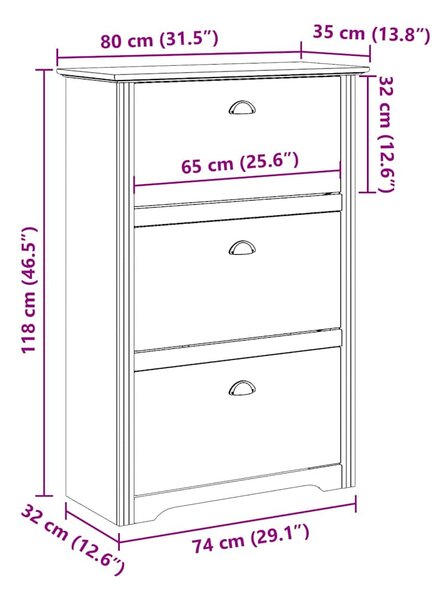 Cipőállvány BODO" Szürke 80x35x118 cm"