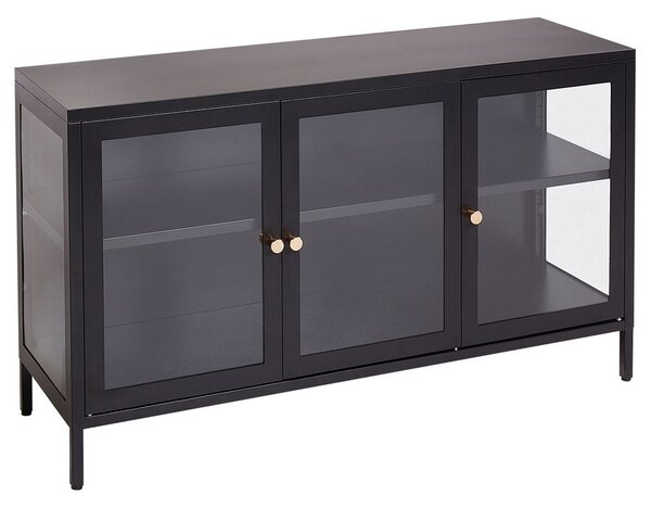 Vitrin NEWPORT 115 cm Fém Fekete