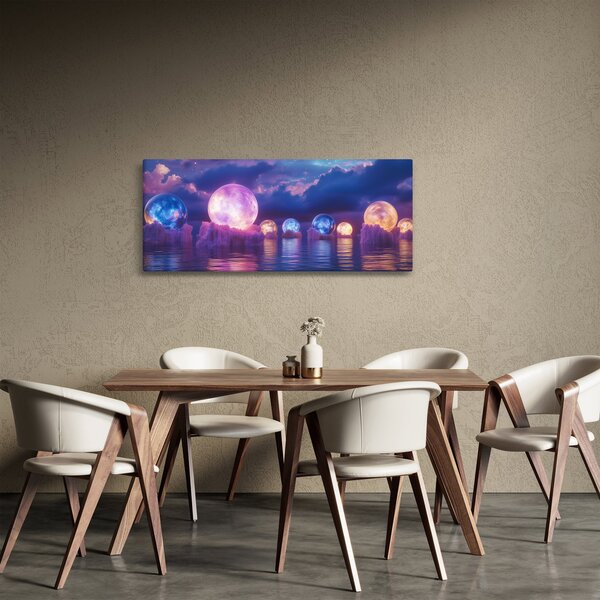 Kép - Bolygók a vízen (120x50 cm)