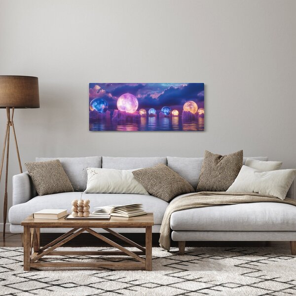 Kép - Bolygók a vízen (120x50 cm)