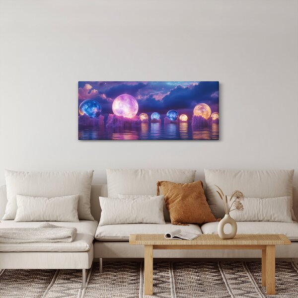 Kép - Bolygók a vízen (120x50 cm)