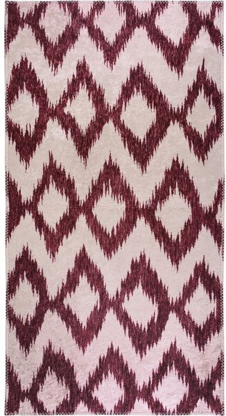 Borvörös-fehér mosható szőnyeg 50x80 cm – Vitaus