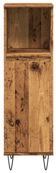Antik fa színű szerelt fa fürdőszobaszekrény 30 x 30 x 100 cm