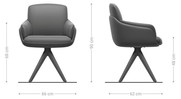 DELIFE Étkezőszék Luan-Flex karfás vegyes anyagokból sötét bézs fa lábazattal szögletes természetes 180° forgatható