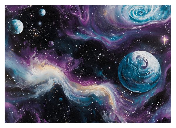 Üveg kép - Festett univerzum (70x50 cm)