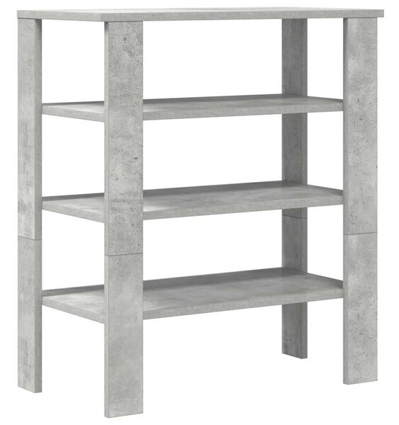 Betonszürke szerelt fa cipőtartó 61x32x70 cm