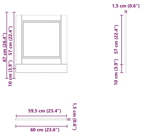 Mosogatógép panel Porto sonoma tölgy 60x1,5x57 cm mérnöki fa