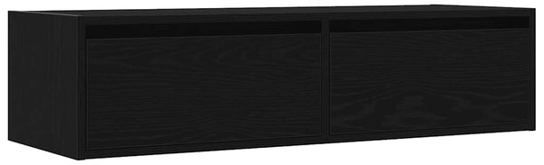 TV szekrény LED világítással fekete tölgy 100X35,5x25 cm