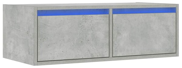TV szekrény LED világítással beton szürke 75x35,5x25 cm