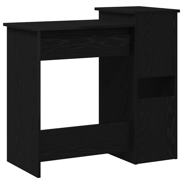 Fekete forgácslap íróasztal polcokkal 84x40x78 cm