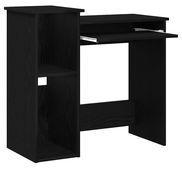 Fekete forgácslap íróasztal polcokkal 84x40x78 cm