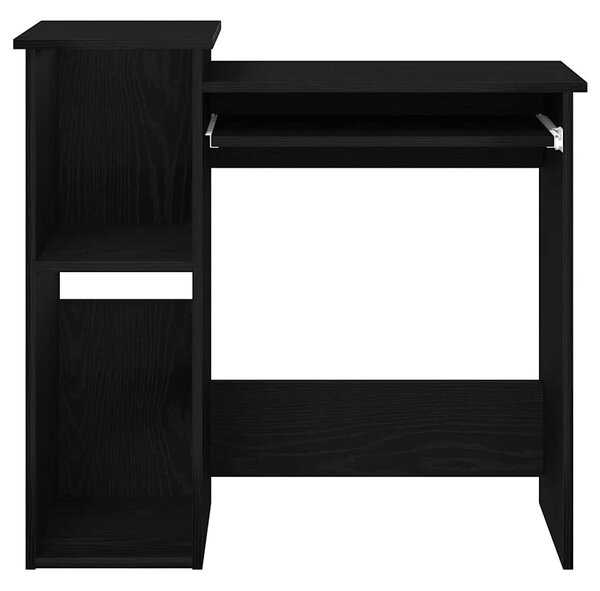 Fekete forgácslap íróasztal polcokkal 84x40x78 cm
