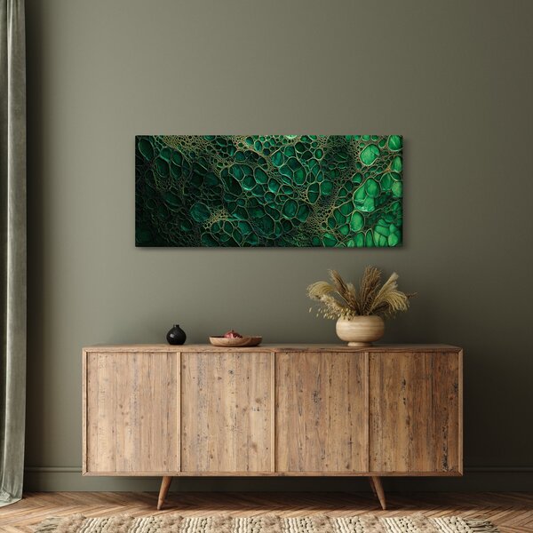 Kép - Zöld mikroszkópos kép (120x50 cm)