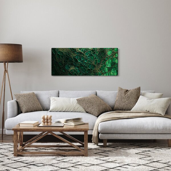 Kép - Zöld mikroszkópos kép (120x50 cm)