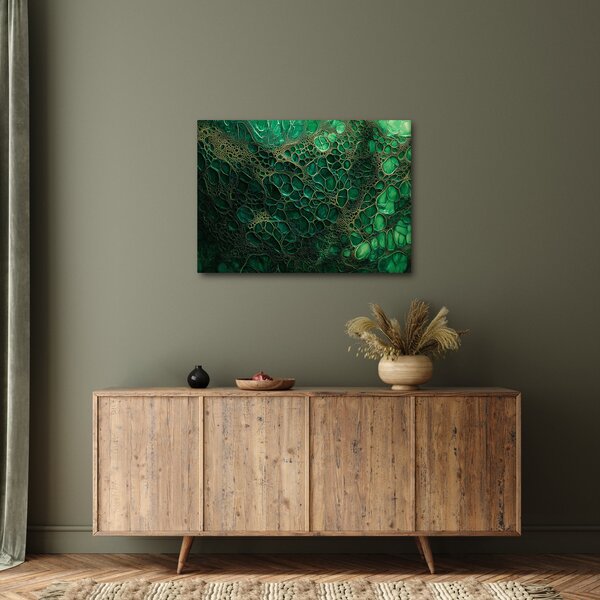 Kép - Zöld mikroszkópos kép (70x50 cm)