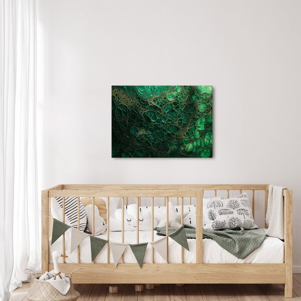 Kép - Zöld mikroszkópos kép (70x50 cm)