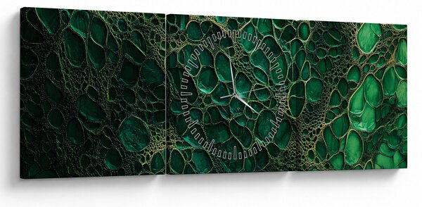Kép - Zöld mikroszkópos kép (órával) (90x30 cm)