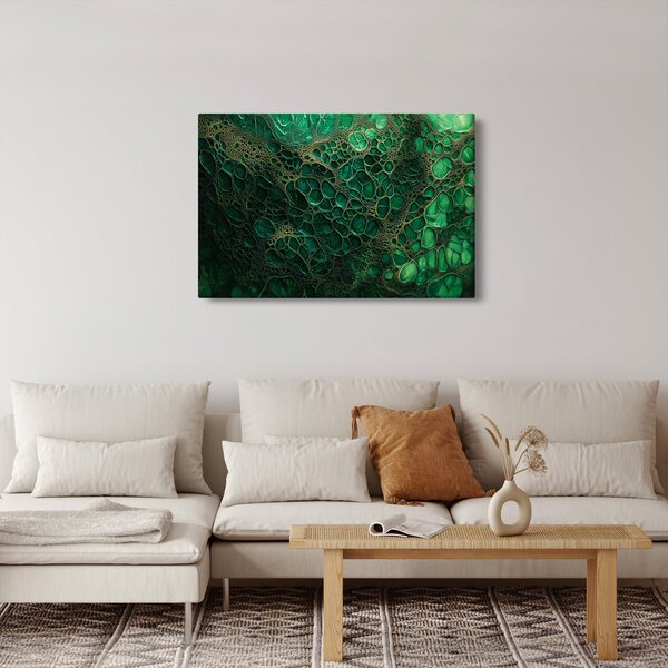 Kép - Zöld mikroszkópos kép (90x60 cm)