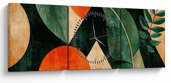 Kép - Geometrikus természeti minták II. (órával) (90x30 cm)