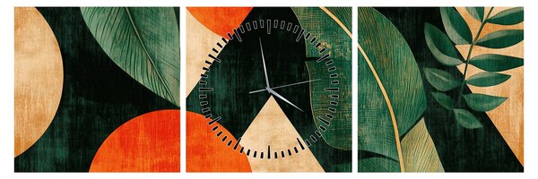 Kép - Geometrikus természeti minták II. (órával) (90x30 cm)