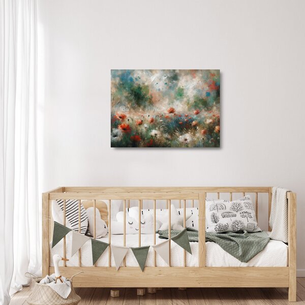 Üveg kép – Pipacsmező absztrakciója (70x50 cm)