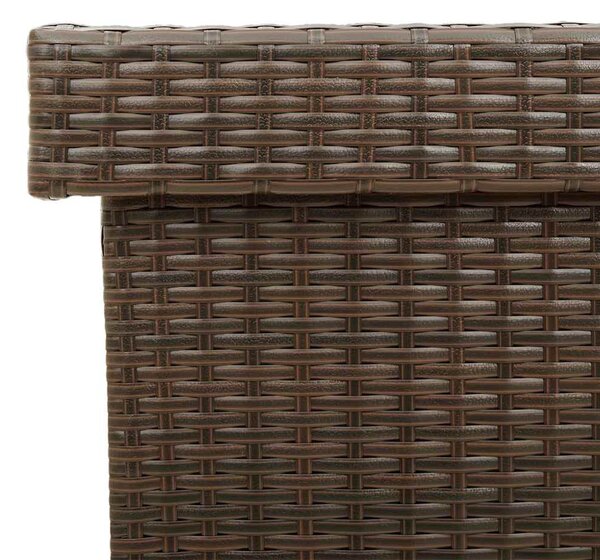 Barna polyrattan kerti tárolóláda kerekekkel 160x55x75 cm