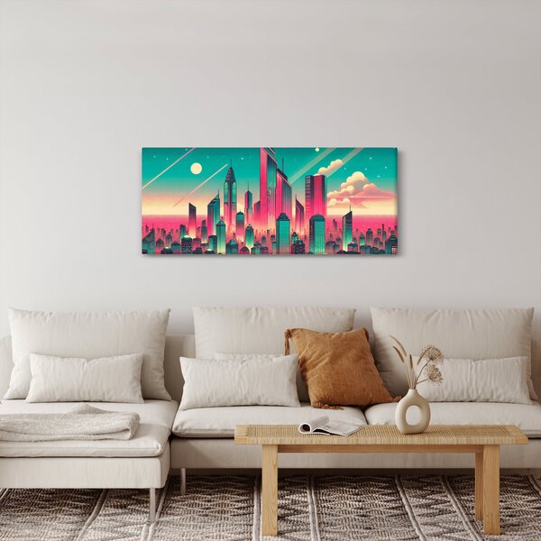 Kép – Nagyváros pop-art stílusban (120x50 cm)
