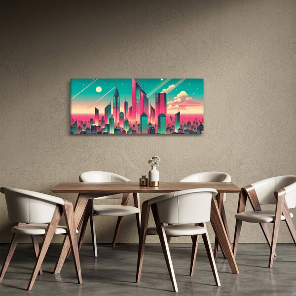 Kép – Nagyváros pop-art stílusban (120x50 cm)
