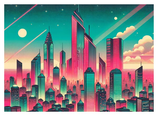Kép – Nagyváros pop-art stílusban (70x50 cm)