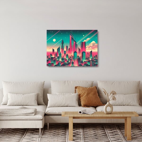 Üveg kép – Nagyváros pop-art stílusban (70x50 cm)
