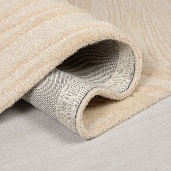 Bézs gyapjú futószőnyeg 60x230 cm Lino Leaf – Flair Rugs