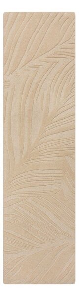 Bézs gyapjú futószőnyeg 60x230 cm Lino Leaf – Flair Rugs