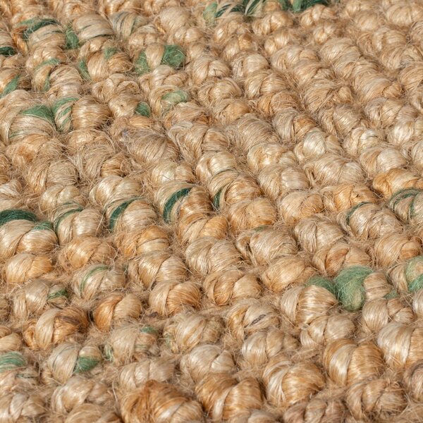 Zöld-natúr színű kétoldalas kézi szövésű juta futószőnyeg 60x230 cm Jute Boucle Green – Flair Rugs