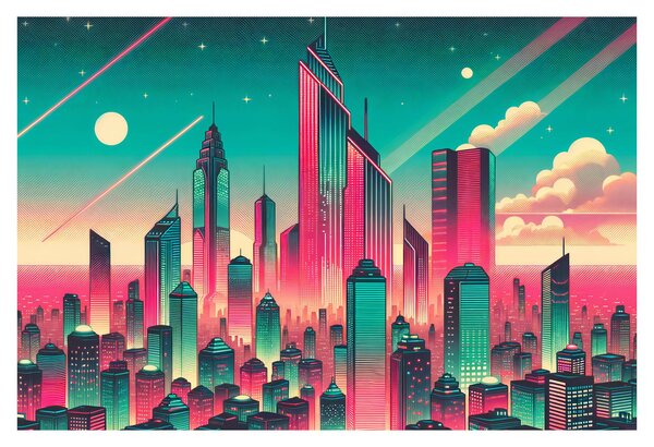 Kép – Nagyváros pop-art stílusban (90x60 cm)