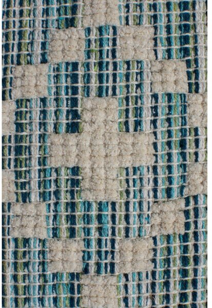 Leela bézs-kék pamut futószőnyeg, 60 x 200 cm - Flair Rugs